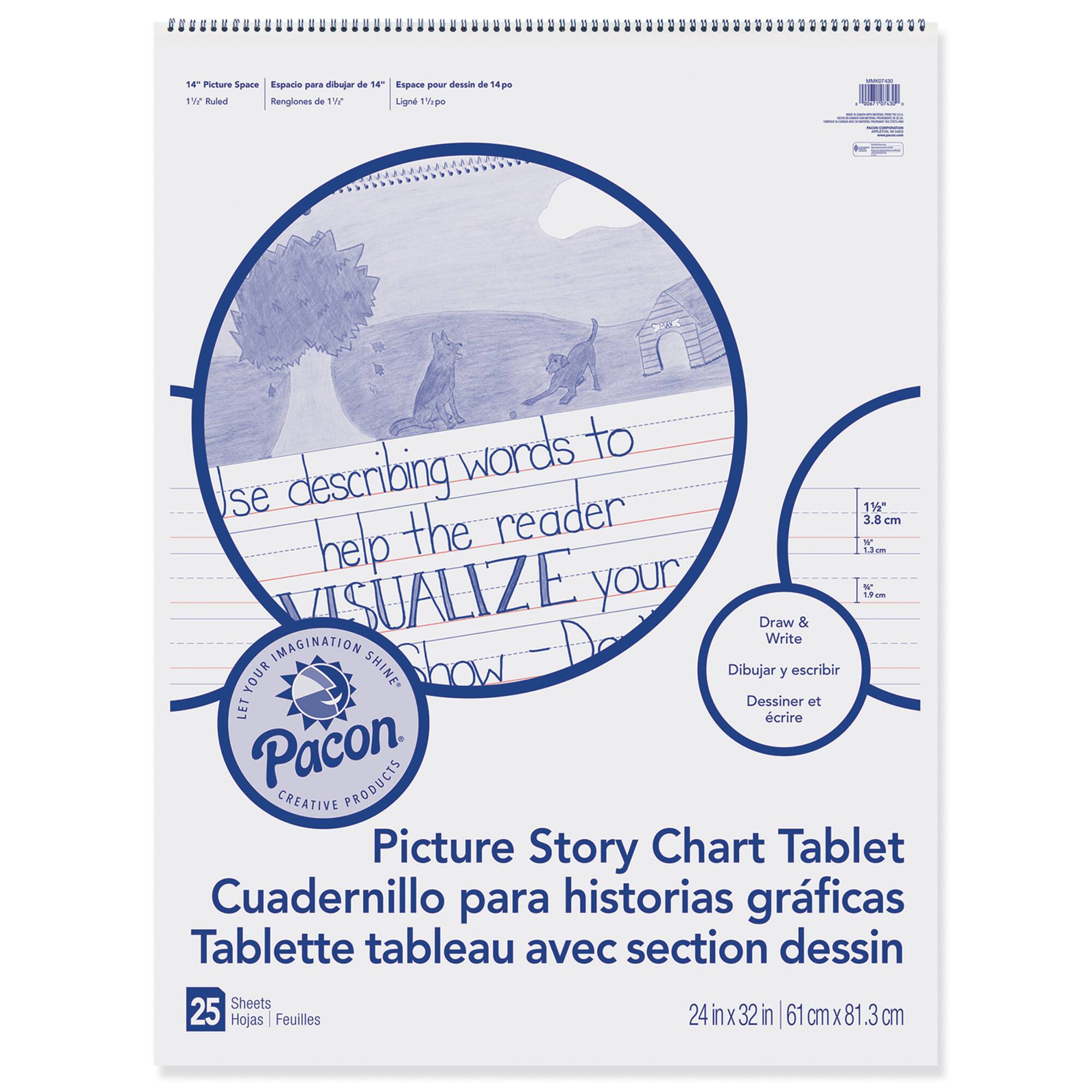 Pacon® 24" x 32" Picture Story Chart Tablets, 2 Packs of 25